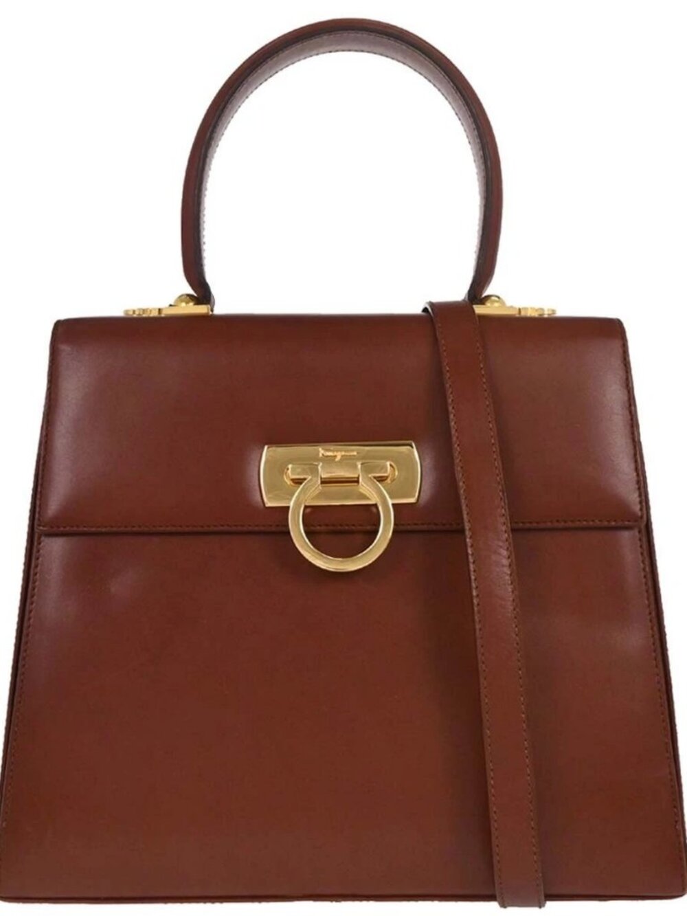Salvatore Ferragamo Brown Gancini 2way Handbag